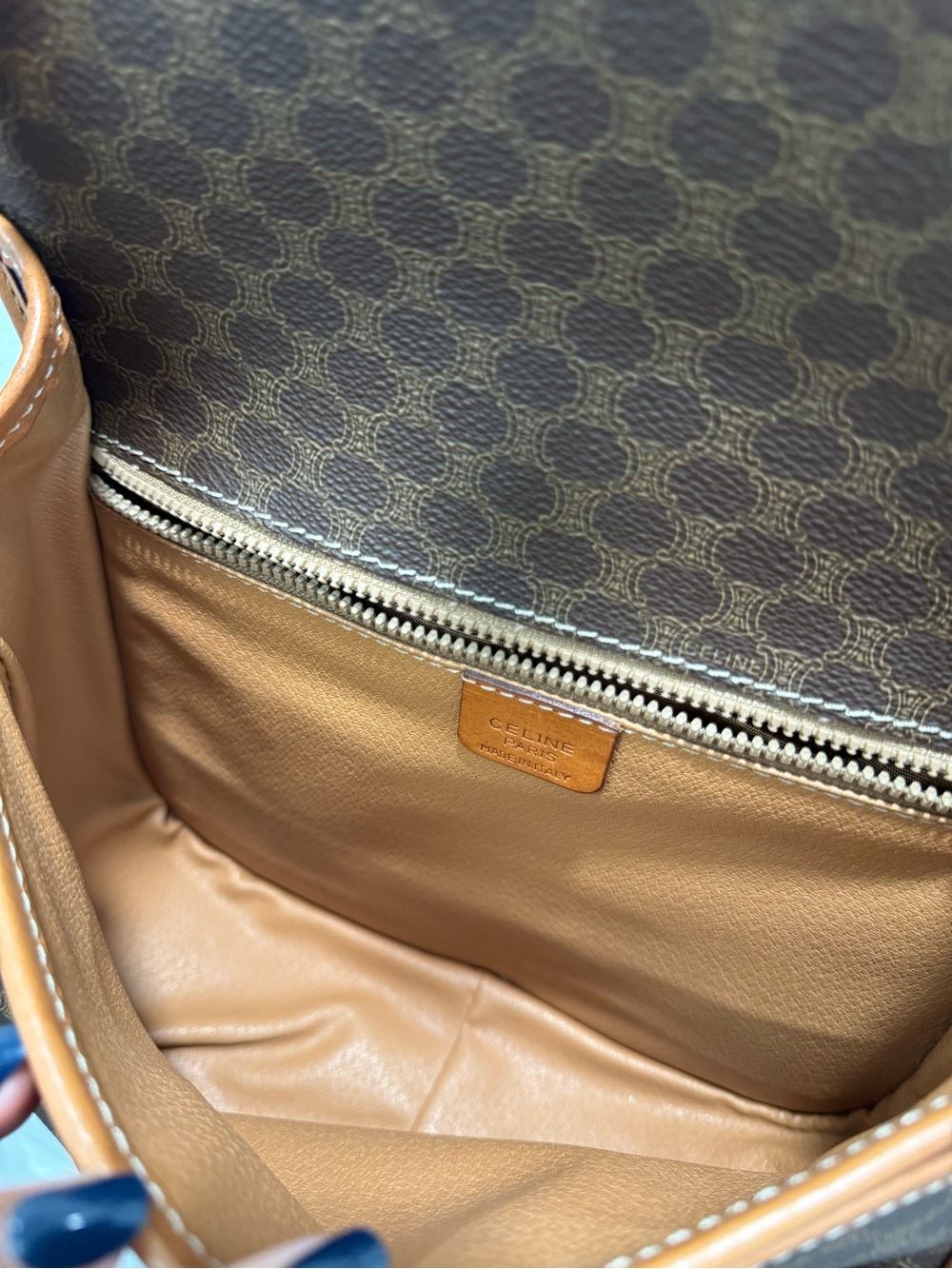 Authentic Vintage CELINE Macadam Canvas Crossbody Bag - Brown (M90) - Picture 7 of 10